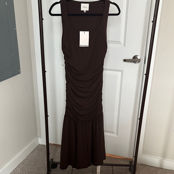 NWT Reformation Kayla knit dress in Mole Size S - Picture 2 of 7